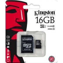 KINGSTON MicroSDHC 16Gb + adaptér