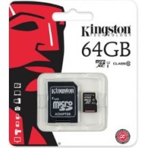 KINGSTON MicroSDHC 64Gb + adaptér