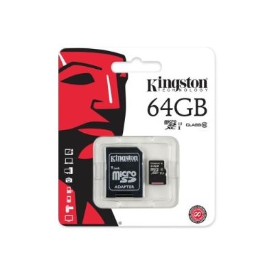 KINGSTON MicroSDHC 64Gb + adaptér